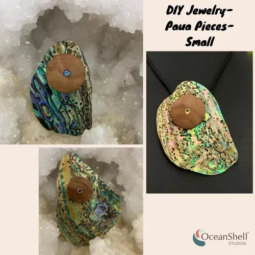 Miniatura 6 de Piezas de concha de abulón (Pāua), paquete de 2.65 onzas para manualidades, fabricación de joyas, arte de resina, incrustaciones, decoraciones