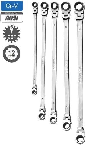 Miniatura 3 de Mountain RM6 - Juego de llaves reversibles de doble caja de 5 piezas para garajes, talleres de reparación y bricolaje, acanalado universal, diseño