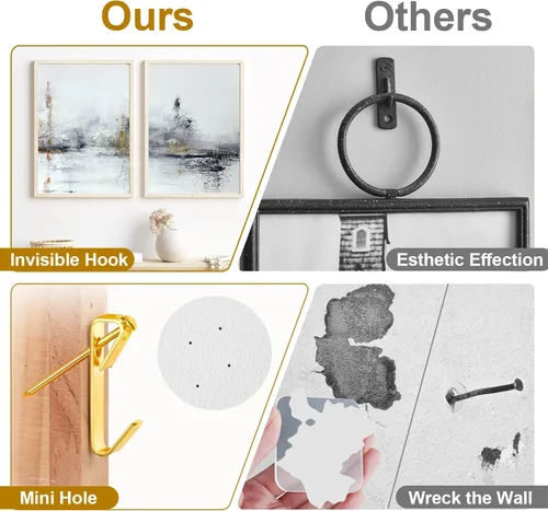 Miniatura 4 de MAPVOLUT Kit de 372 piezas para colgar fotos, decoraciones de Navidad para interiores y exteriores, kit de herrajes para colgar marcos de fotos