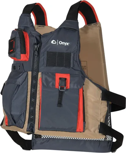 Onyx Chaleco salvavidas para pesca en kayak: PFD aprobado por la Guardia Costera de los Estados Unidos con múltiples bolsillos, diseño de espalda