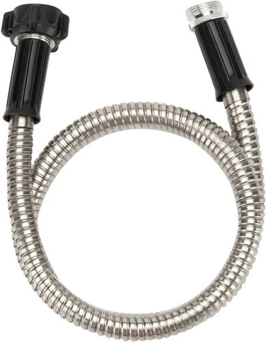 Yanwoo Manguera de jardín corta de acero inoxidable 304 de 3 pies con conector hembra a macho, manguera de agua, manguera de metal, manguera para
