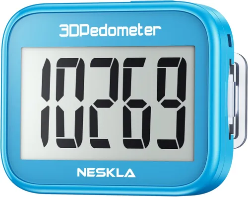 3D Pedometer for Walking, Simple Step Counter with Large Digital Display, Step Tracker with Removable Clip Lanyard, Accurately Track Steps for Men