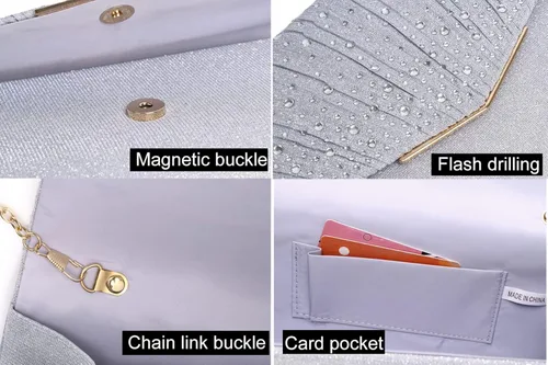 Miniatura 4 de MUDUO Monederos de mano con diamantes de imitación para mujer, monederos y bolsos formales de boda, fiesta, graduación, bolsas de dinero, regalo