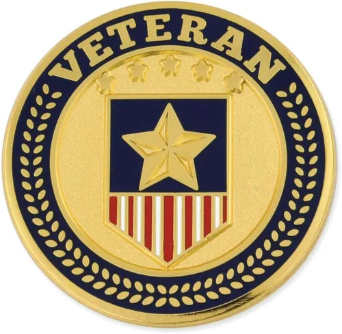 Miniatura 43 de PinMart Pin de veterano – Pin patriótico americano de solapa o sombrero – Orgulloso de ser retirado ejército, marina, fuerza aérea o cuerpo