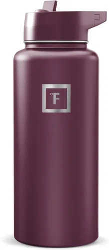Miniatura 13 de IRON °FLASK Frasco de hidratación para acampar y senderismo con pajilla, botella de agua deportiva de acero inoxidable con aislamiento de boca
