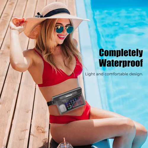 Miniatura 8 de ECHTPower Paquete de 2 bolsas impermeables, riñonera impermeable, bolsa seca impermeable con correa ajustable para la cintura para playa, natación