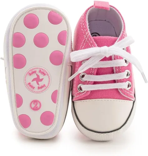 Miniatura 112 de Zapatos deportivos de lona de lona para bebés y niñas, suela antideslizante suave, suela antideslizante