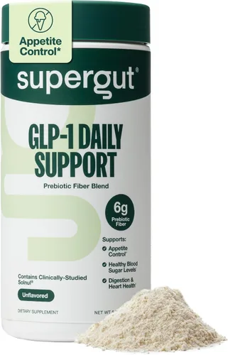Supergut GLP1 Daily Support - Suplemento en polvo de GLP-1 de alta fibra para mujeres y hombres, mezcla de bebida sin azúcar para la salud