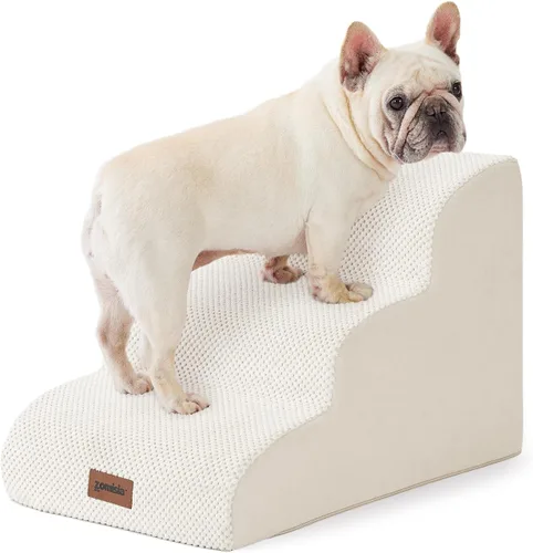 ZOMISIA Escaleras para perros pequeños, escaleras para mascotas para sofá y cama, rampa de espuma 35D para perros con parte inferior antideslizante,