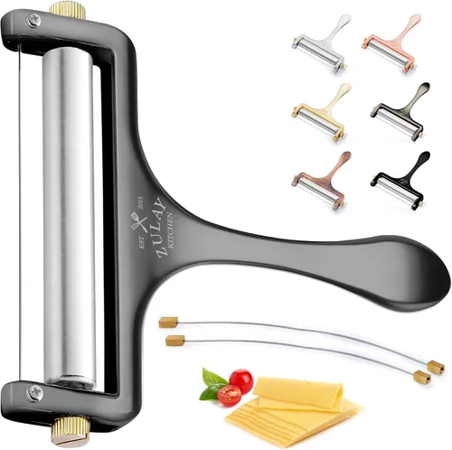 Miniatura 13 de Zulay Kitchen Cortador de queso de alambre de acero inoxidable, cortador de queso de mano ajustable con 2 cables adicionales, afeitadora de queso