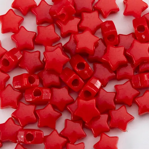 Miniatura 7 de 500 piezas de cuentas acrílicas rojas de 13 mm con gran agujero en forma de estrella para hacer joyas, pulseras, collares, aretes, llaveros, regalos