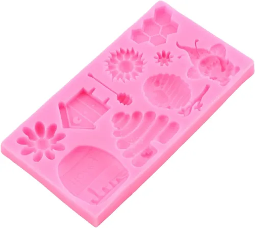 Miniatura 4 de Moldes de silicona de abejorros de abeja para fondant, molde de colmena de abeja, girasol, miel, para decoración de tartas de azúcar, decoración
