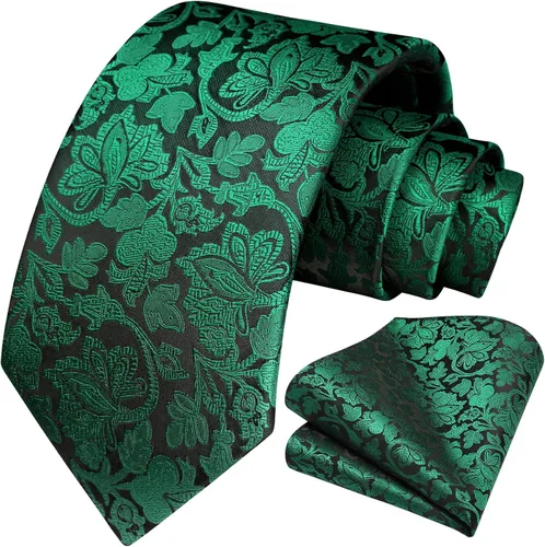 Miniatura 170 de Corbatas florales tejidas clásicas para hombre, corbata cuadrada de bolsillo, corbatas formales para hombres, boda con pañuelo