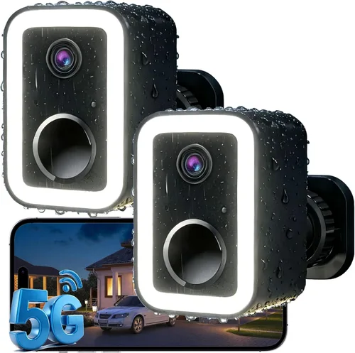 Miniatura 8 de Cámaras de seguridad 2K actualizadas 2026 inalámbricas para exteriores, detección de movimiento AI y alarma de sirena de foco, cámara exterior