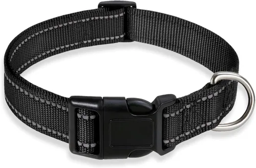 Miniatura 19 de Collar reflectante para perros con hebilla ajustable de nailon de seguridad para perros pequeños, medianos y grandes, azul M Azul-cielo