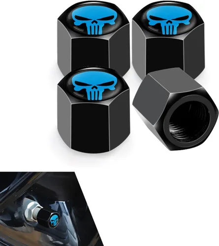 4 tapas de vástago de válvula de neumático de calavera, cubierta universal de válvula, tapa de rueda decorativa de aleación, para automóviles y
