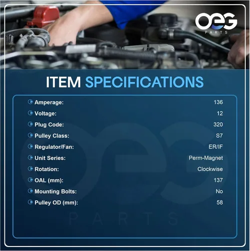 Miniatura 3 de Piezas OEG Nuevo alternador compatible con Jeep Grand Cherokee V8 5.2L 1997-1998 Grand Cherokee V8 5.9L 1998 56027913 56041394AA 121000-4171