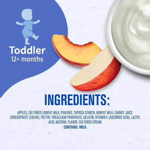 Miniatura 3 de Bolsas de comida para bebé Gerber, para niños de 12 meses o más, fruta y yogur de durazno y crema, 3.5 onzas (paquete de 12)