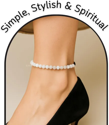 Miniatura 190 de Amazing Gemstone Crystal Anklet Ankle Bracelets for Women - Waterproof Beaded Healing Crystal Anklets, Plus Size Chakra Gemstone Bead Anklet