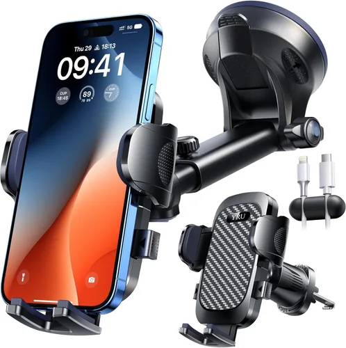 Miniatura 17 de YRU Verdadero Soporte para Teléfono de Automóvil de Grado Militar [Succión de Rotación 360°] 2025 Ultimate Soporte para Teléfono de Automóvil