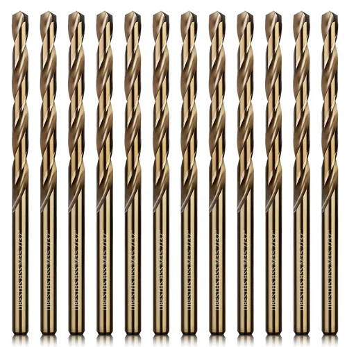 Miniatura 8 de Brocas de cobalto de 1/4 pulgadas, 12 piezas, juego de brocas de metal M35 HSS con estuche de almacenamiento para metal duro, acero inoxidable