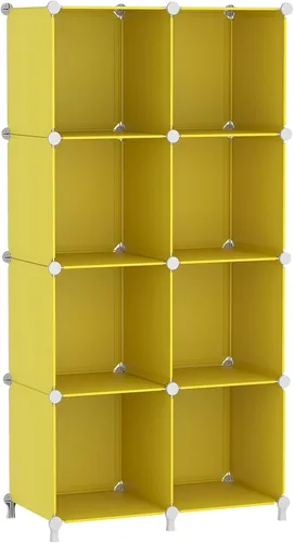 Miniatura 11 de AWTATOS Organizador de almacenamiento de 8 cubos, estante organizador de armario, estantería, estantes de almacenamiento apilables para armario