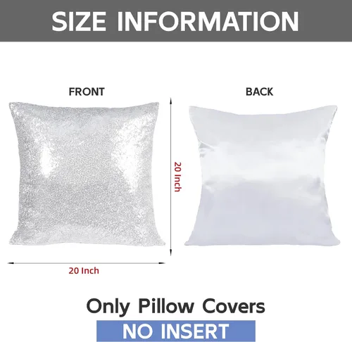 Miniatura 5 de Poise3EHome Fundas de almohada de lentejuelas de 18 x 18 pulgadas, fundas de almohada decorativas plateadas para sofá, cama, sala de estar, Navidad