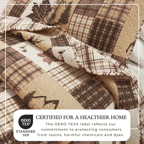 Miniatura 2 de Great Bay Home Lodge - Juego de edredón – Juego de ropa de cama rústica de 3 piezas tamaño matrimonial/Queen – Colcha reversible ligera para todas