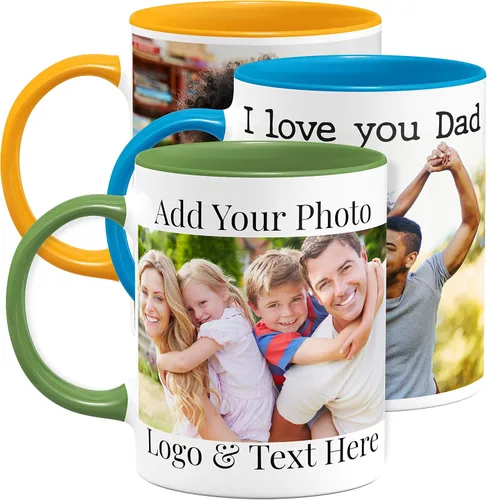 Miniatura 12 de Tazas de café con foto personalizada, 15 oz. con imagen, texto, nombre en tazas de café, regalos personalizados, taza personalizada de cerámica