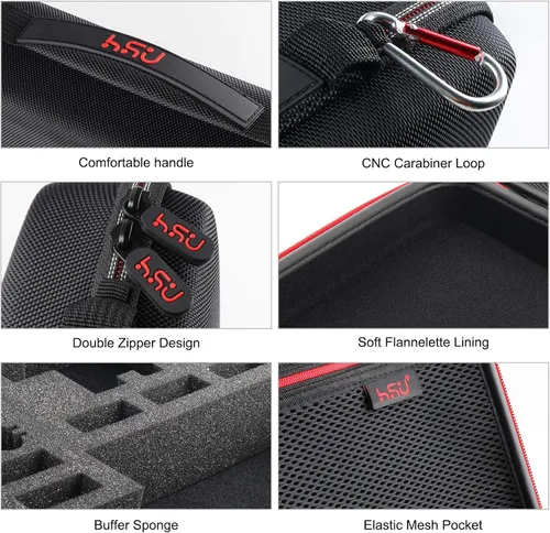 Miniatura 6 de HSU Estuche de transporte para GoPro Hero 13, 12, 11, 10, 9, 8, 7, 6, 5 negro, AKASO Campark y accesorios, funda de viaje GoPro