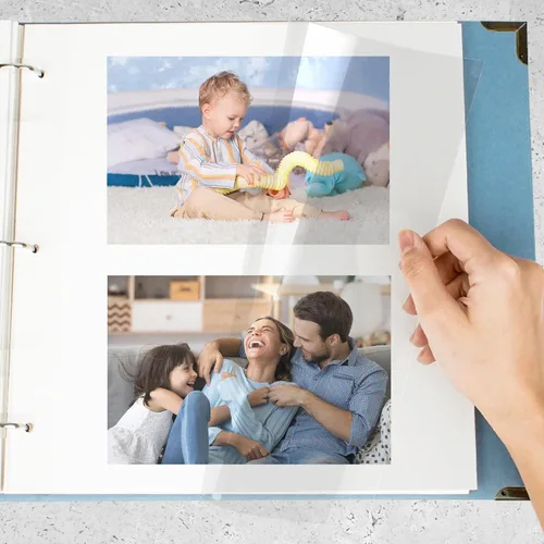 Vienrose Recambio de páginas de álbum de fotos para carpeta de 3 anillas, páginas autoadhesivas para álbum de fotos, páginas de álbumes de fotos que
