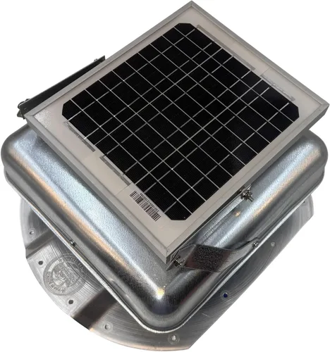 Miniatura 3 de Mega RoofBlaster ajustable para contenedores de envío Conex acanalados de 3.5 pulgadas (galvanizado) Ventilador solar de techo Ventilador