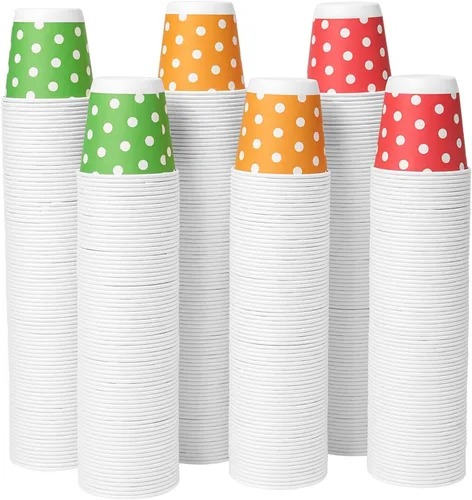 Miniatura 11 de Tamone Paquete de 600 unidades de tazas de baño de 3 onzas, pequeñas tazas de papel, tazas desechables con diseño de globo, azul, verde, naranja