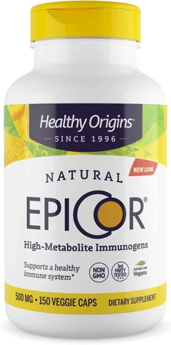 Miniatura 10 de Healthy Origins EpiCor 500 mg, 60 cápsulas vegetales – Con fermentado de levadura seca clínicamente estudiado – Apoya la función inmunológica
