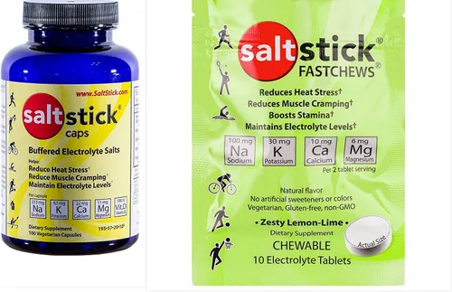 Saltstick Cápsulas de electrolitos (100 cápsulas) con paquete de prueba Comp. FastChews