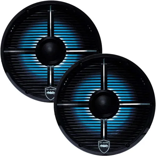 Wet Sounds REVO 6-XWB Parrilla XW cerrada negra 6.5 pulgadas altavoces coaxiales LED marinos (par) (renovado)