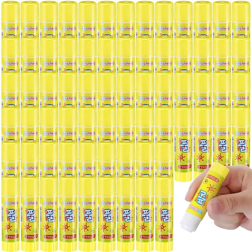 Zubebe 100 barras de pegamento blanco a granel para aula, 0.32 onzas, pegamento lavable para manualidades, hogar, regreso a clases, estudiantes,