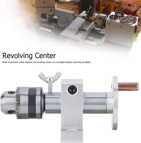 Miniatura 2 de Centro giratorio vivo de carpintería de bricolaje con llave para mini máquina de torno