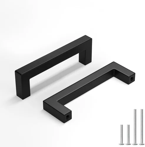 Miniatura 12 de homdiy Paquete de 1 tirador de gabinete negro mate de 3 pulgadas, manijas de cajón de acero inoxidable, manijas de cajón de acero inoxidable