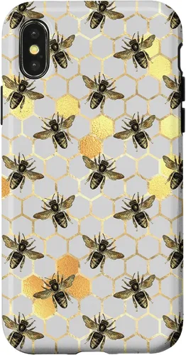 Miniatura 5 de iPhone 12 Pro Max Bumble Bee - Honeycomb Apicultor amarillo Abeja patrón caso