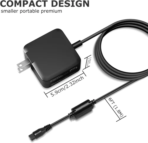 Miniatura 4 de Powseed Cargador para laptop de 65 W, 19 V, 3.42 A, repuesto para Asus VivoBook 14 15 16 S13 S14 S15 Zenbook y más series AC DC cable