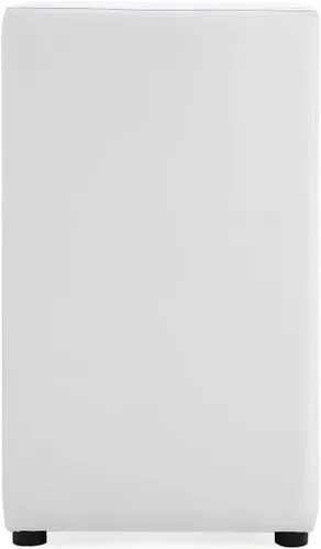 Miniatura 8 de Manhattan Comfort Anna - Silla de comedor moderna cuadrada con tapicería de piel sintética de pies a cabeza y acolchado de plástico para pies, Crema