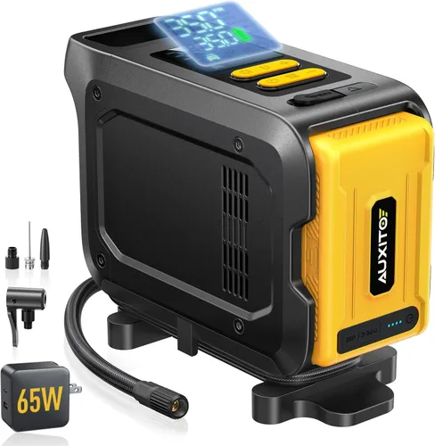 Miniatura 10 de AUXITO Compresor de aire portátil para inflado de neumáticos, bomba de bicicleta de 150 PSI, inflado rápido de 1 minuto con medidor de presión