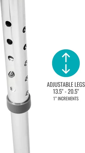 Miniatura 4 de DMI Silla de ducha para bañera o banco de ducha para ducha interior, hecha de aluminio antideslizante con asiento de plástico, no necesita