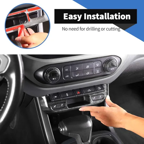 Miniatura 4 de Voodonala Cubierta de panel de interruptor de luz de emergencia compatible con Chevy Colorado/GMC-Canyon 2014-2022, grano de madera negro
