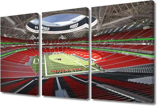 Miniatura 51 de 3 piezas de arte de pared deportivo del equipo de fútbol de los Vikings de Estados Unidos, pinturas de estadios deportivos Minnesota, Estados