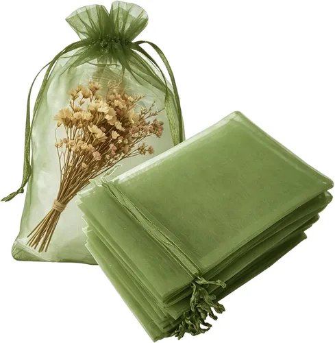 Miniatura 24 de Juego de 50 bolsas de organza de regalo con cordón azul aguamarina de 4 x 6 pulgadas para baby shower, Navidad, boda, recuerdos de fiesta, despedida