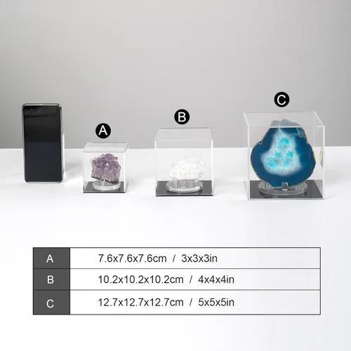 Miniatura 7 de Contenedores cuadrados de acrílico transparente con tapa, cajas de almacenamiento, figuras de acción para el hogar, juguetes organizadores