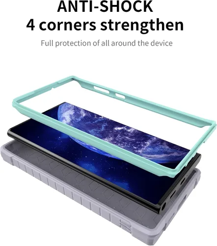 Miniatura 7 de Funda para Samsung Galaxy S22 Ultra 5G (no es compatible con teléfonos no Plus o Plus), protección de grado militar a prueba de golpes, soporte Verde
