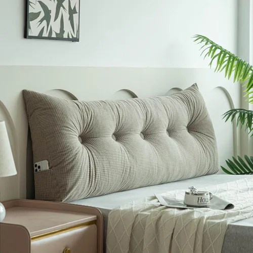Miniatura 15 de Almohada triangular grande para cabecera de dormitorio universitario, almohadas de cuña para cama individual XL, cojín lumbar para cabecero, cojín